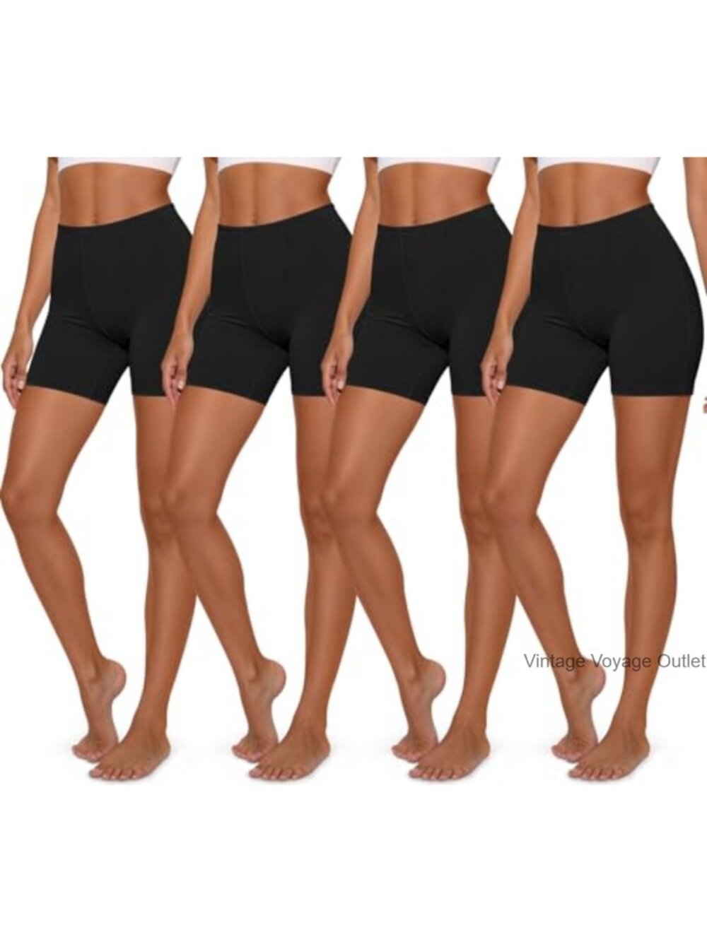 High Waist Cotton Boy Shorts Underwear 4 Pack Seamless Panties